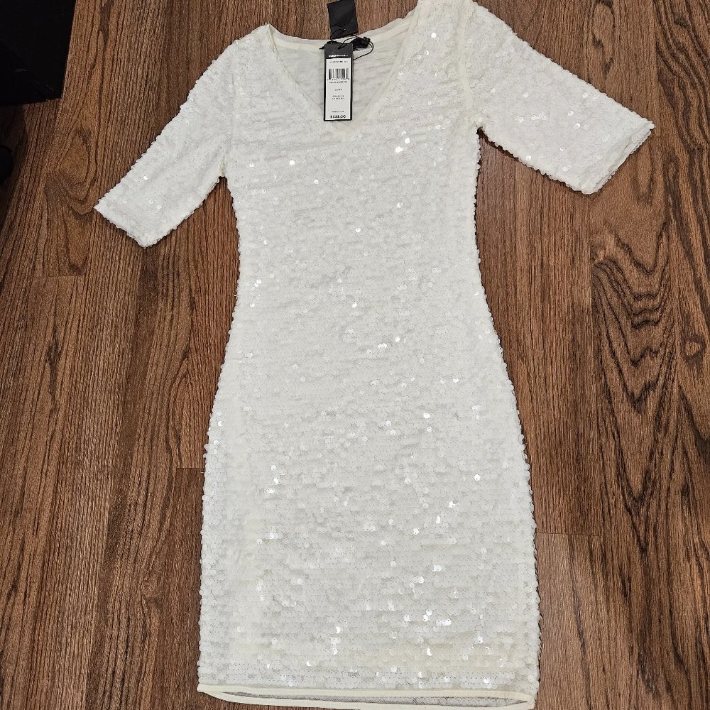 BCBG white sequin dress